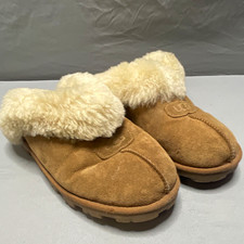 UGG Cozy Womens Size 11 Suede Lined Slide Slippers Brown/Beige Slip-On