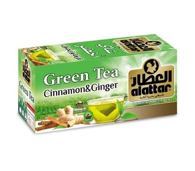 Alattar Green Tea Cinnamon & Ginger 20 Bags - Natural Herbal Blend