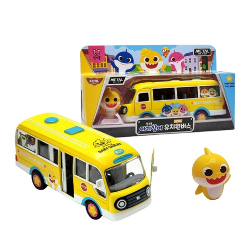 Pinkfong Baby Shark Toy Mini Kindergarten Bus Figure_Door Open Pull Back - Foto 9 di 11