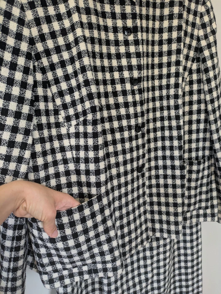 De Colección Rena Rowan Lana Tweed Falda Chaqueta Traje Conjunto Cuadros Preppy Academia 16W / 18W Foto 3 de 4