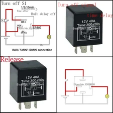 Time Delay Relay 12V Automotive Automatic  10S 1MIN 5MIN 10MIN Switch Turn Off