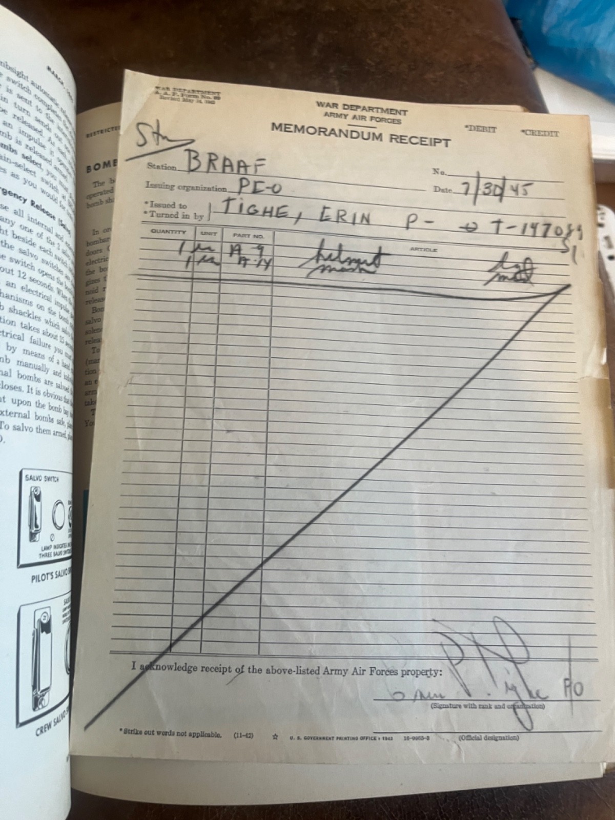 Genuine WW2 Bombardiers Information file USAAF  B17 B24 Flying Fortress image 10