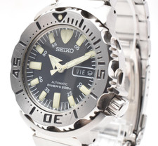 SEIKO BLACK Monster 7S26-0350 SKX779 Divers 200m AT Watch Vintage from JAPAN