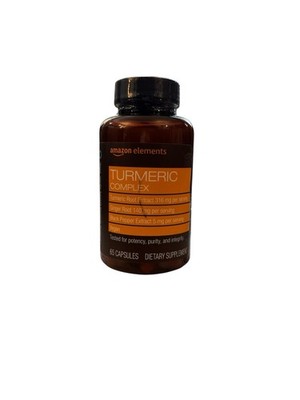 Amazon Elements Turmeric Complex Ginger Black Pepper 65 Capsules Exp 05/2026