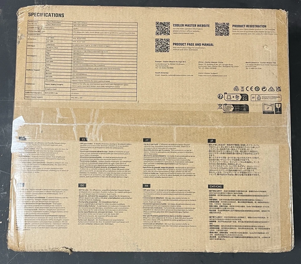 Cooler Master QUBE 500 Flatpack Black Small High Airflow Mid-Tower New - Image 2 of 4