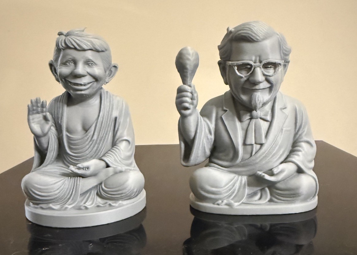 Alfred E Newman Buddha Statue - 3D Printed Figure - Mad Magazine