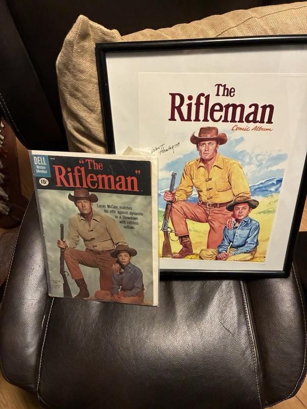 The Rifleman Original Painting Based On Dell Comic Chuck Conners
