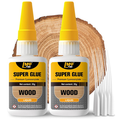 Wood Super Glue 60g, Thin CA Glue for Woodworking, Furniture Repair, Clear