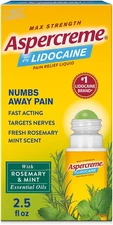 Essential Oils Lidocaine Pain Relief with Rosemary & Mint, Roll-On N