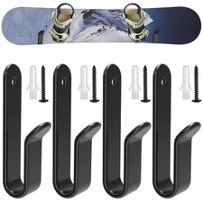 4 Pack Wall Mounted Snowboard Clips Horizontal Skateboard Wall Rack for Garage