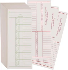 500PCS Time Cards for Employees Weekly, 2 Sided Sheets, 3-3/8" x... 