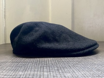 Kangol 504 Wool Flat Cap Hat Black Medium Vintage Y2K 90s