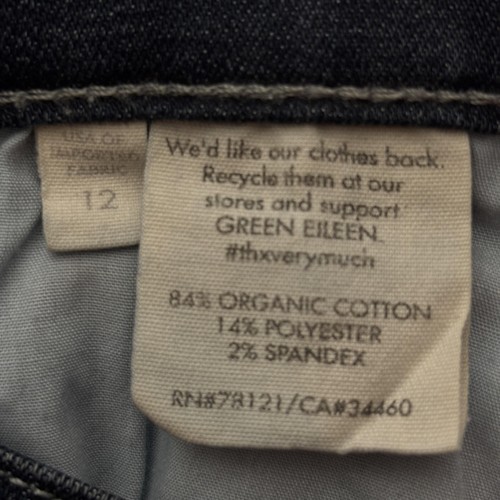 Eileen Fisher Jeans Womens 12 Dark Wash Stretch Organic Cotton Straight Leg - Picture 6 of 17