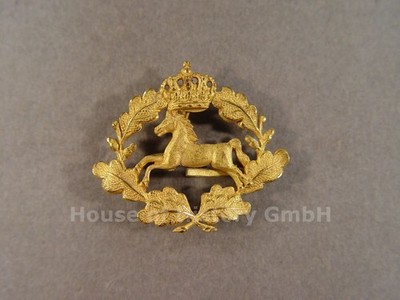 148493: Königreich Hannover wohl Emblem für eine Mütze oder Hut, feuervergoldet