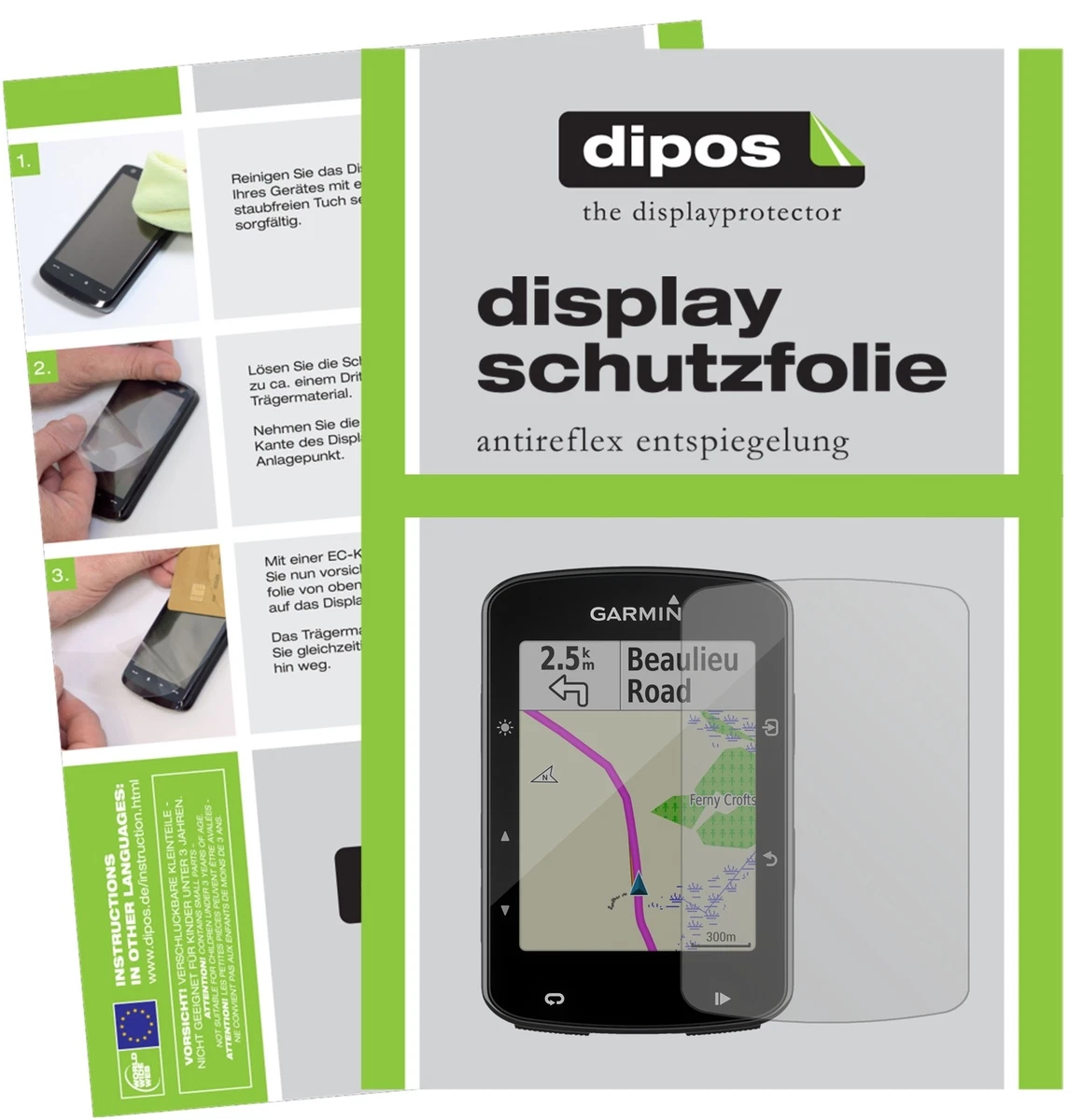 dipos I 3X Pellicola Protettiva Compatibile con Garmin Edge 130