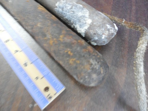 2 Vintage Cast Iron 5-6 lb ~14-15" Antique Sash Window Weights Architectural H6 - Picture 4 of 5