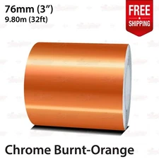 CHROME BURNT-ORANGE 3" 76mm PIN STRIPE Car Striping TAPE Decal Vinyl Sticker