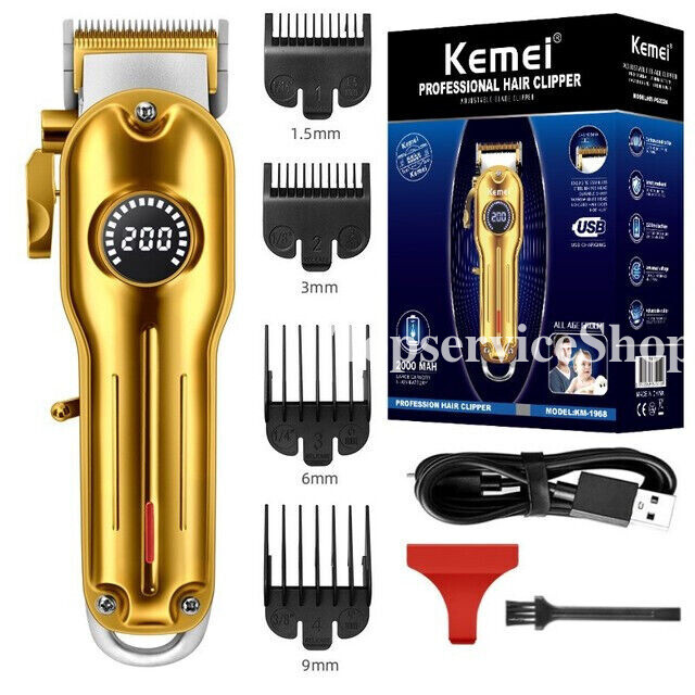 Kemei ヘアクリッパー イエローゴールド　USB充電式 Kemei Golden Cordless Professional Hair Clippers Hair
