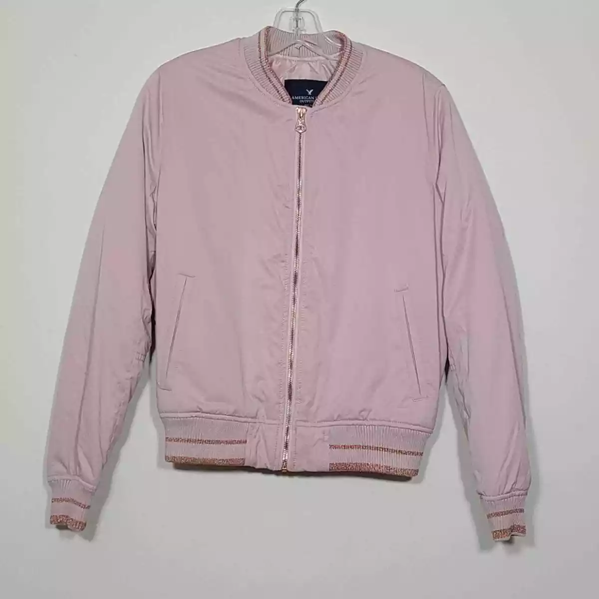 American Eagle Dust Pink Bomber Women s Jacket Size S eBay