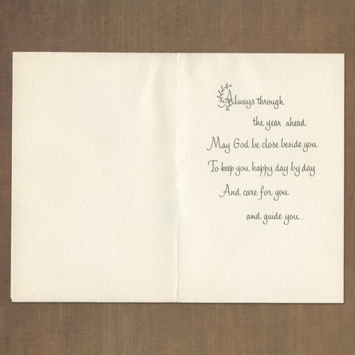 Unused Vintage 1940s Crystal Card RELIGIOUS BIRTHDAY Card, God Bless You Prayer - Picture 2 of 6