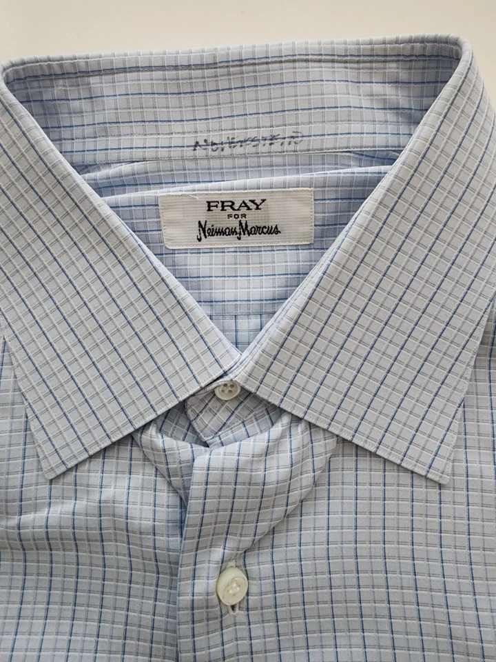 Fray Neiman Marcus. Men Dress Shirt. Made In Italy. 16.5L - Image 2 of 4