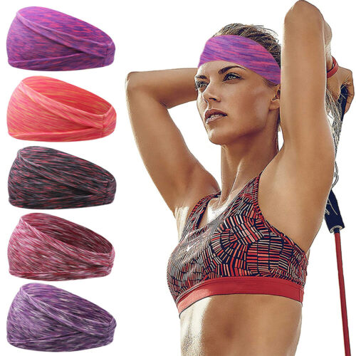 Elastic Head Band Absorbing  Sweat Hairbands Yoga Headbands Sport Hairbands - Picture 1 of 21