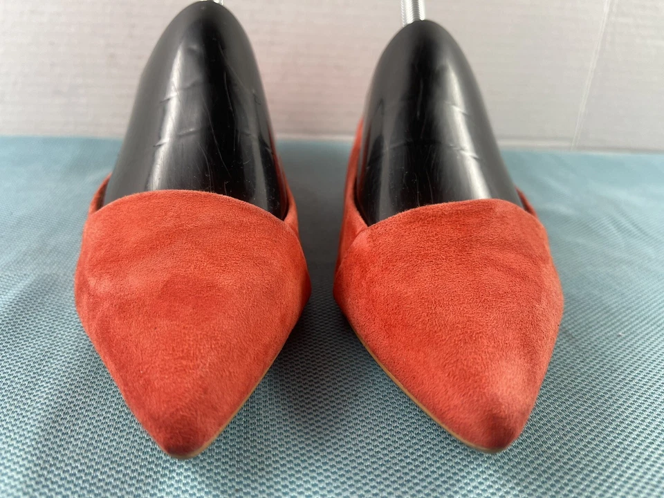 Zapatos planos de ballet Crown vintage para mujer naranja 7,5 M gamuza cuero Noelle Dorsay Foto 3 de 4
