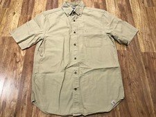 MENS M - Vtg Carhartt 101157 Essential Short Sleeve Button Collar Poplin Shirt