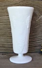 Vintage Indiana Colony White Milk Glass Vase Harvest Grape Footed