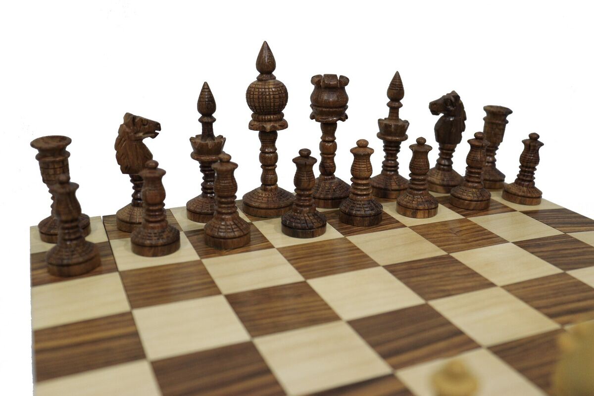 Artistic English Series Hand Carved Vintage Chess Pieces Only