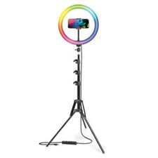 BOWER 12" WHITE/RGB RING LIGHT KIT, 360 BALLHEAD, 62" TRIPOD DISTRESSED PKG