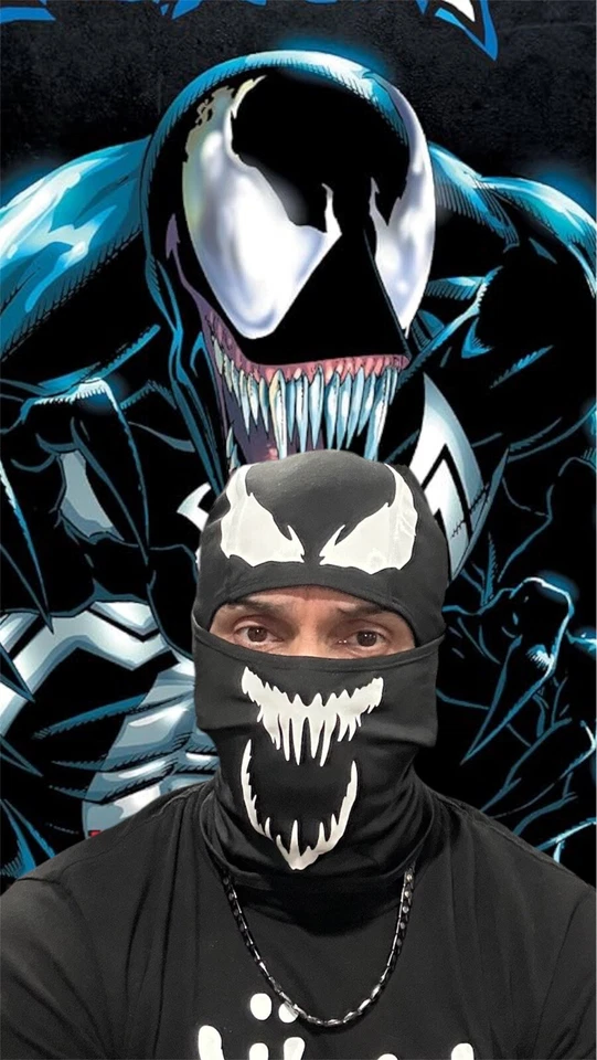Spiderman Venom Mask Overhead Balaclava Halloween Costume Cosplay Adult Teens - Image 2 of 3