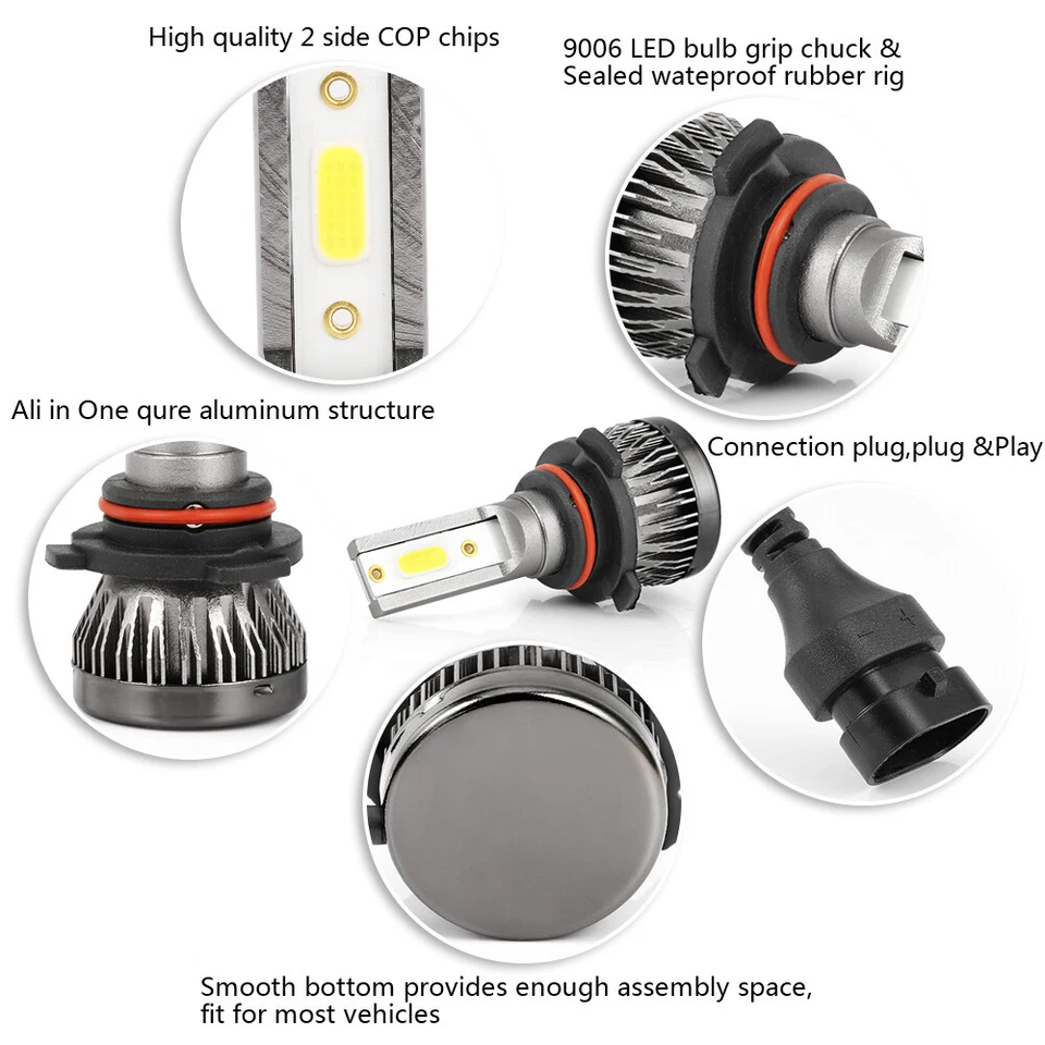 Faróis de LED brancos + kit de lâmpadas de faróis de neblina 6x 6000K para GMC Canyon 2015-2021 - Imagem 4 de 4