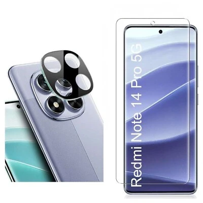 CLM-TECH 2in1 Xiaomi Redmi Note 14 PRO 5G Folie + Kameraschutz Schutzfolie Displayfolie