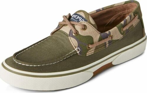 Sperry Herren Halyard 2-Loch Bootsschuhe Grün Camouflage Print Canvas Turnschuhe 10,5, 11,5 - Bild 2 von 3