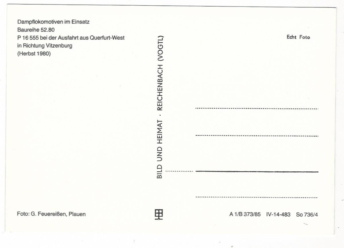 FILA 20 470 AK FERROVIA QUERFURT WEST SERIE 52.80