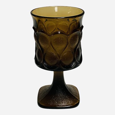 Noritake Spotlight Walnut Brown Water Goblet, Vintage 6 H x 3 3/8  Diameter
