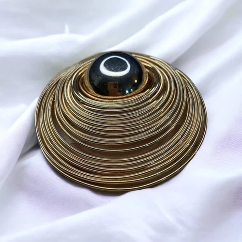 Vintage Pin Brooch Gold Tone Round Rings Circles Costume Fashion Jewelry