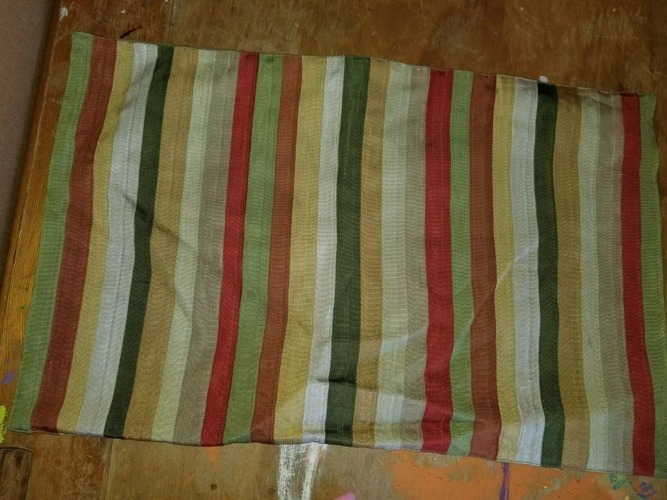 Crate & Barrel - "Ribbon Pillow - Green/Red/Gold" 13"  X 20" Pillow Cover - Image 2 of 4