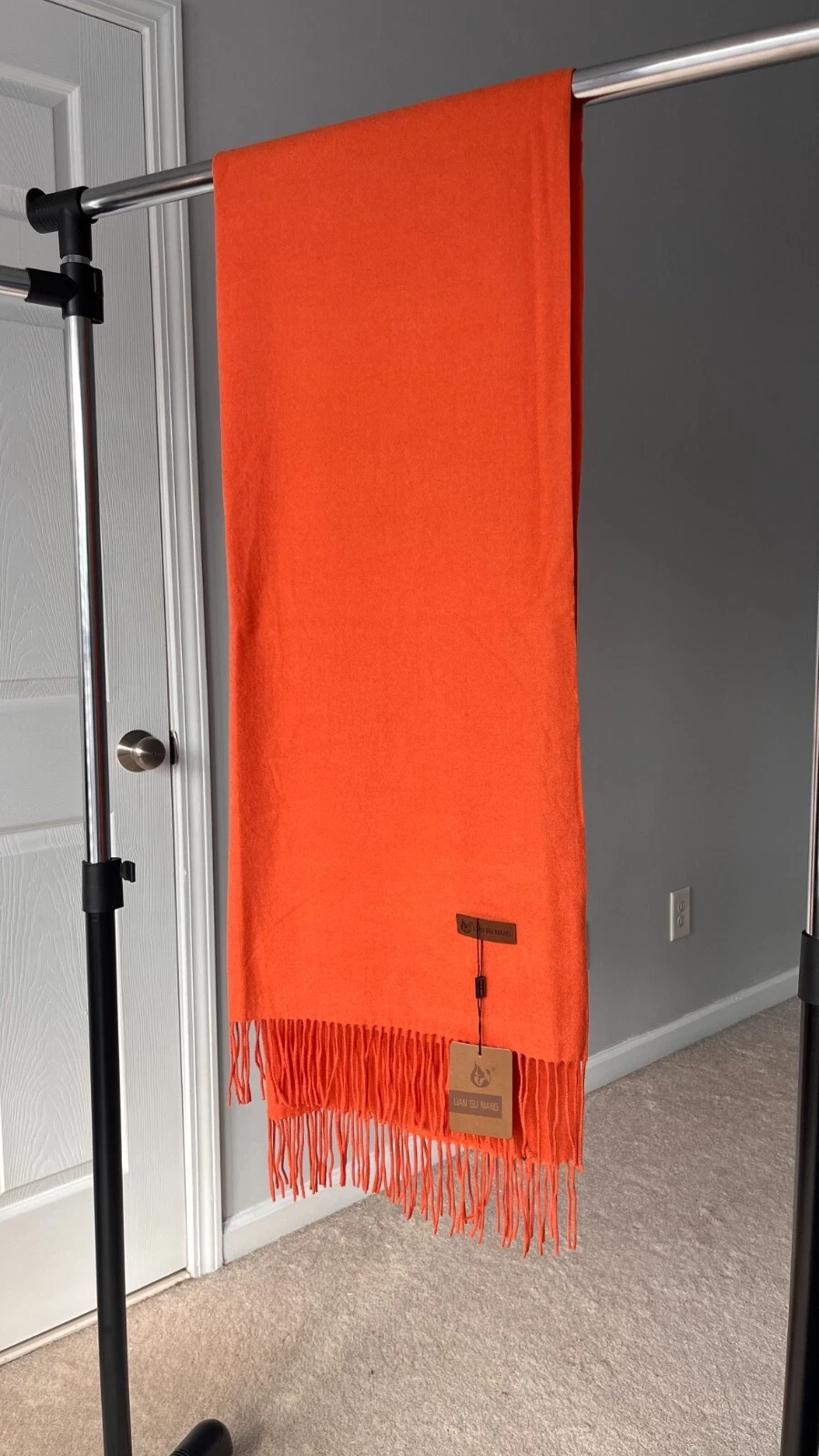 Cashmere Like Scarf Luxurious Extra Large Women Men shawl Pashmina Orange