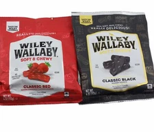 Wiley Wallaby Australian Style Black Red Gourmet Licorice Set 2 4 oz Bags Candy