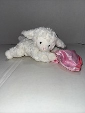 Baby Gund Lena Lamb Prayer Plush Stuffed Animal Lovey Pink Blanket