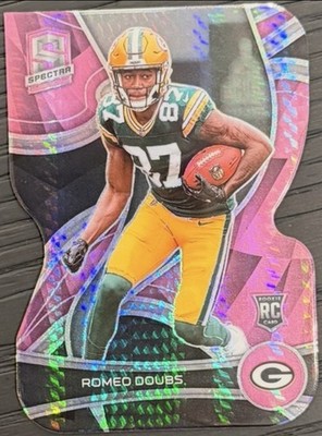 2022 Spectra Romeo Doubs Rookie Neon Pink 20/20 Packers SP Die-Cut - LAST PRINT