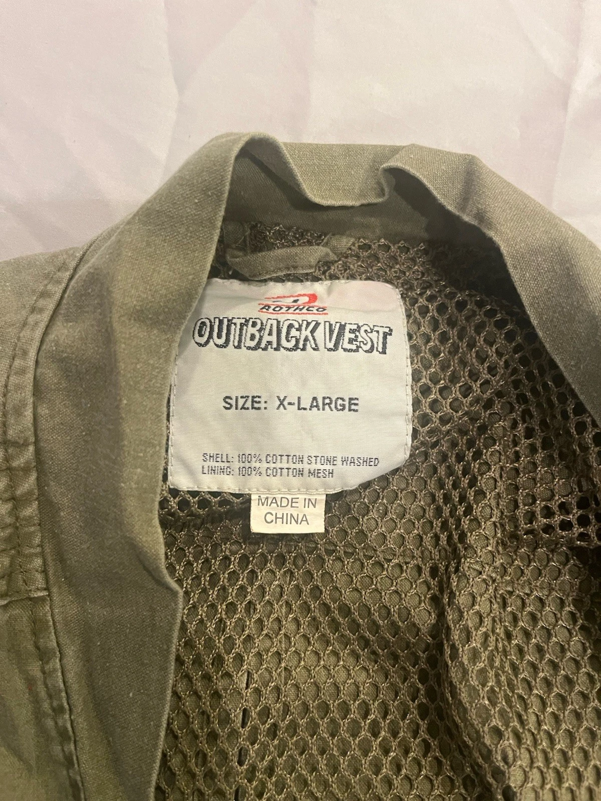 Rothco Outback Trading Co. X-Large Men’s Outdoor Vest - Green Stone Washed