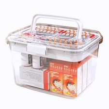 Plastic Medicine Storage Organizer  First Aid Box with Handles, Multipurpose...