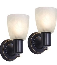 Wall Sconces Set of 2, Matte Black Vanity Lights for Bathroom, Modern Wall Light