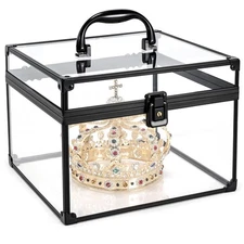 Makeup Display Clear Clear Makeup Case Portable Transparent Artists Train Cas...