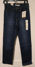 Levi Strauss Womens Soft Stretch Mid Rise Straight Leg Jeans in Short Sizing