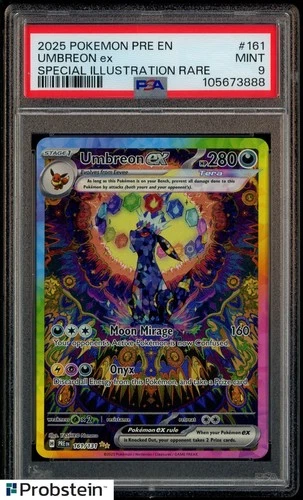 2025 Pokemon Umbreon Pre En Special Illustration Rare #161 Umbreon Ex PSA 9 MINT