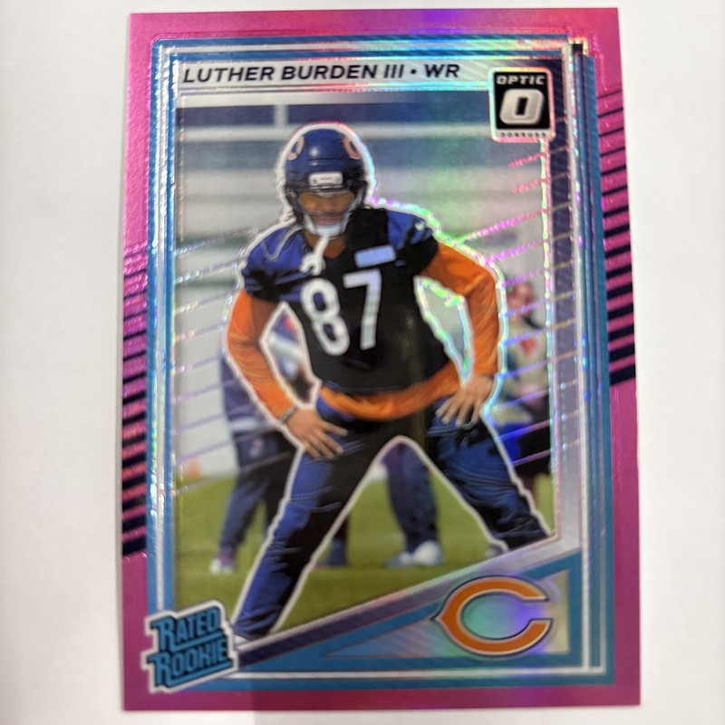 2025 Optic Luther Burden III Rated Rookie Pink Optic Holo RC #275 Chicago Bears